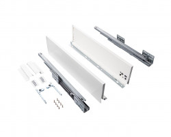 Комплект ящика Firmax Smartline, длина 500 мм, высота 199 мм, с доводчиком, белый, FRM0750.007/199
